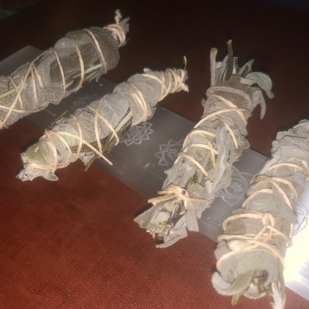 Green Sage & Rosemary SMUDGE Stick